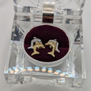 14k Dolphin Earrings